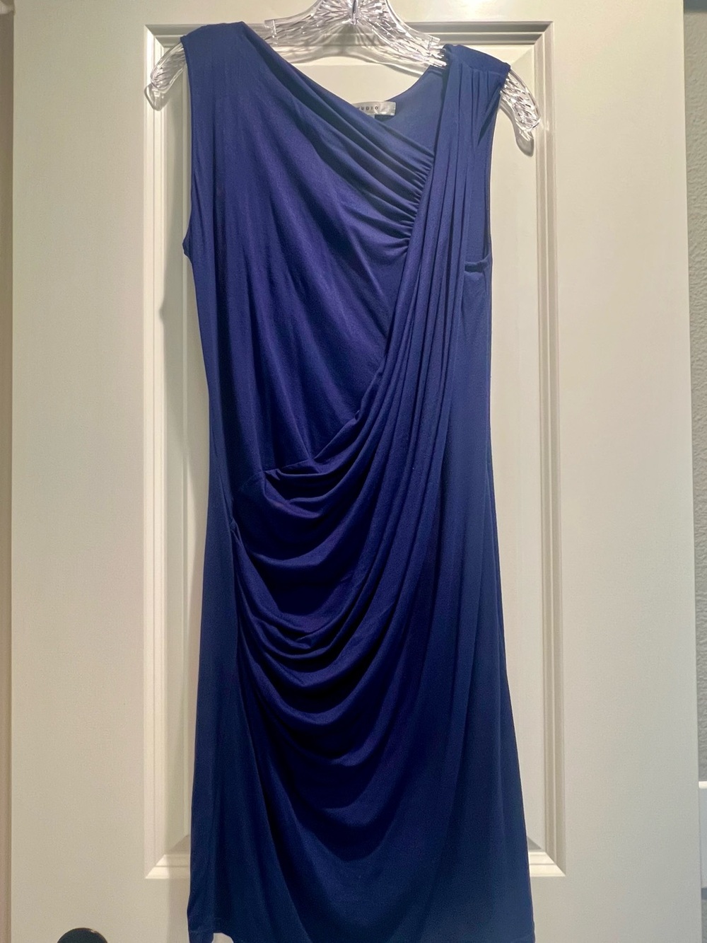 Max Studio Royal Blue Draped Midi Dress
